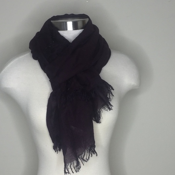 Ann Taylor || LOFT Plum Scarf with Beads & Sequins - Picture 1 of 6